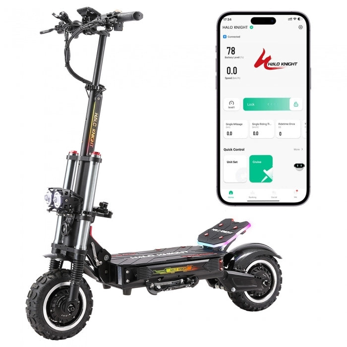 Halo Knight T107 Pro Electric Scooter 2025 Version 3000W*2 Motor 60V 38 4Ah Battery 11 inch Tires 95km/h Max Speed 80km