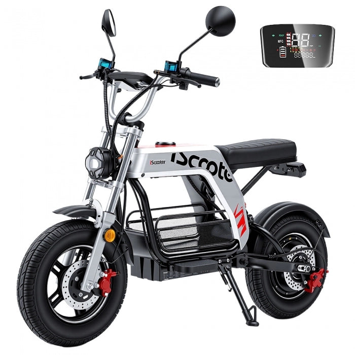 iScooter DX5Pro Electric Scooter 2000W Brushless Motor 60km/h Top Speed 52V 20Ah Battery Up to 100km Range 17" Fat Tubeles