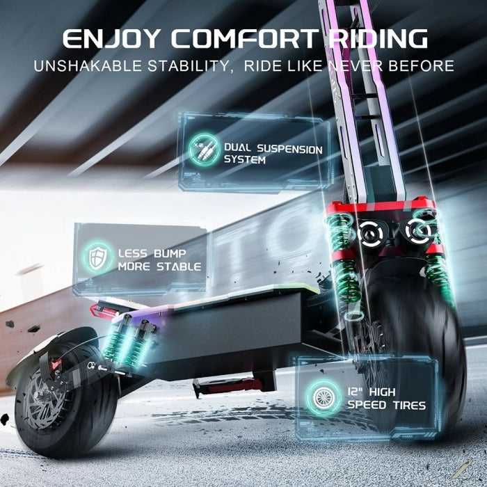 Składana hulajnoga elektryczna FENGQS GT9, silnik 3500W*2, bateria 60V 38Ah, opony 12 cali, zasięg 96km