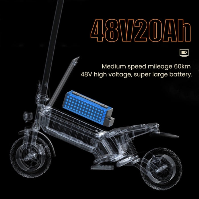 Składana hulajnoga elektryczna GELEIPU Z1, silnik 1200W, bateria 48V 20Ah, 10-calowe opony, maks. prędkość 60km/h, zasięg 60km