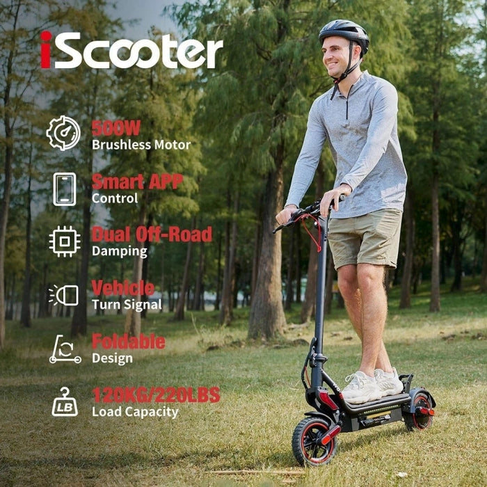 Składana hulajnoga elektryczna iScooter W8, silnik 500W, bateria 48V 10,4Ah, opony 9,3 cali, 40km/h, 40km, sterowanie aplikacją