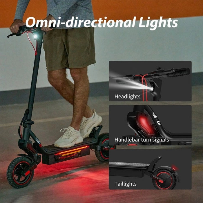 Składana hulajnoga elektryczna iScooter W8, silnik 500W, bateria 48V 10,4Ah, opony 9,3 cali, 40km/h, 40km, sterowanie aplikacją