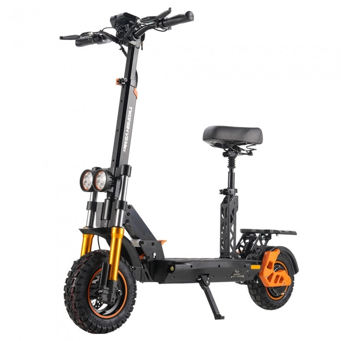 TWOFISH V5 MAX Electric Scooter with Seat, 800W Motor, 48V 18Ah Battery, Front 11 inch & Rear 10 inch Tires, 45km/h Max Speed