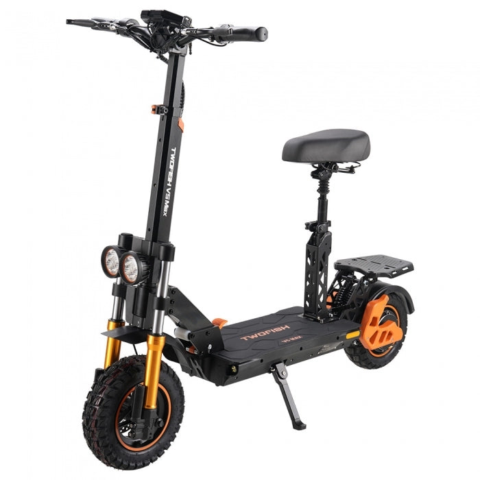 TWOFISH V5 MAX Electric Scooter with Seat, 800W Motor, 48V 18Ah Battery, Front 11 inch & Rear 10 inch Tires, 45km/h Max Speed