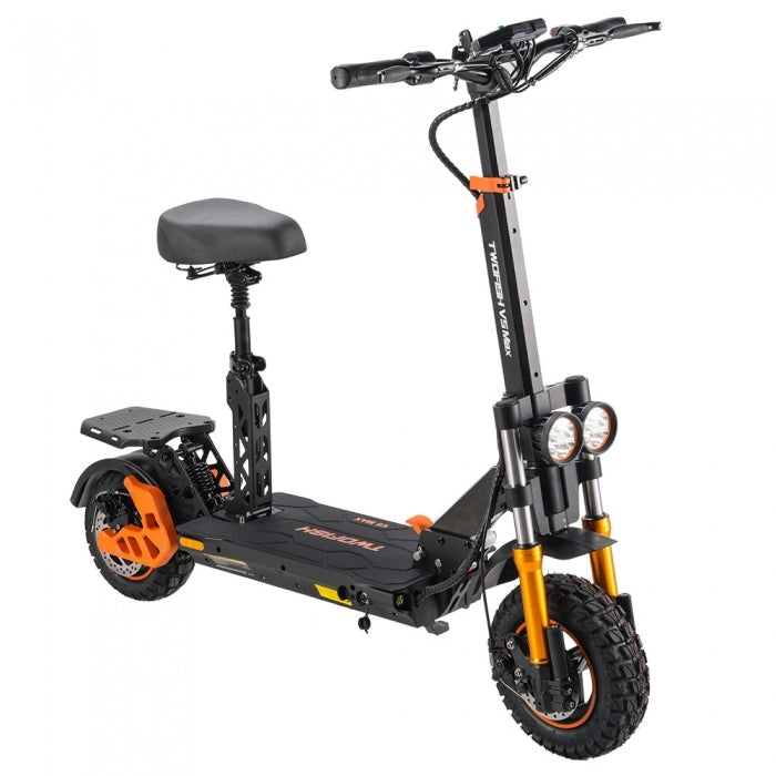 TWOFISH V5 MAX Electric Scooter with Seat, 800W Motor, 48V 18Ah Battery, Front 11 inch & Rear 10 inch Tires, 45km/h Max Speed